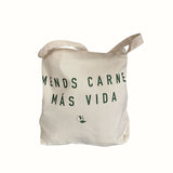 Tote Bag Color Crudo Menos Carne Más Vida Vegan Label 1 pz