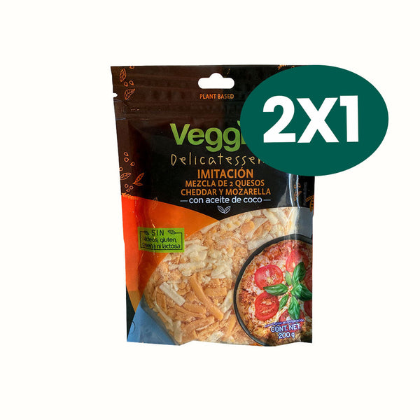 Mezcla de Queso Vegano Cheddar y Mozzarella Veggie Delicatessen 200 g