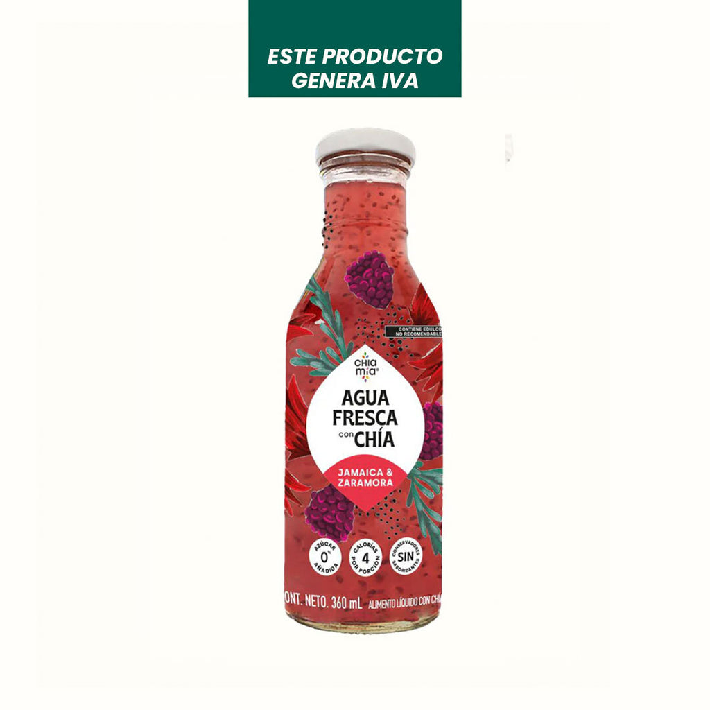 Agua Fresca con Chía - Jamaica y Zarzamora Chía Mía 360 ml