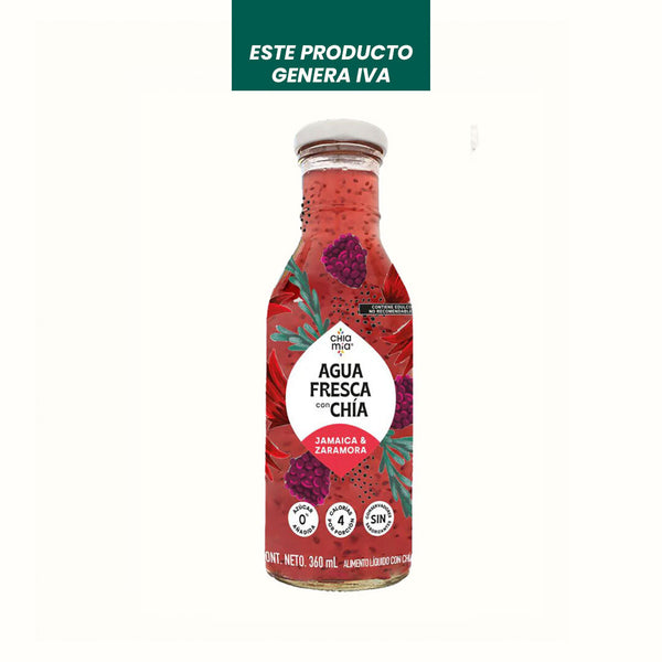 Agua Fresca con Chía - Jamaica y Zarzamora Chía Mía 360 ml