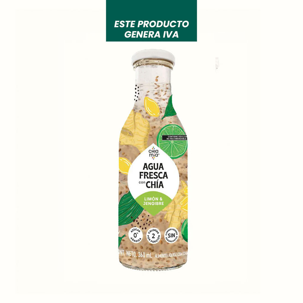 Agua Fresca con Chía - Limón y Jengibre Chía Mía 360 ml
