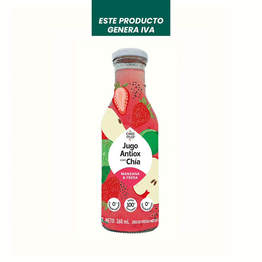 Jugo Antiox con Chía - Manzana y Fresa Chía Mía 360 ml