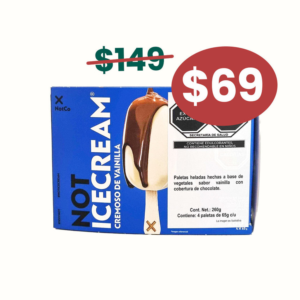 Multipack Paletas Heladas Vainilla con Cobertura de Chocolate NotCo 260 gr