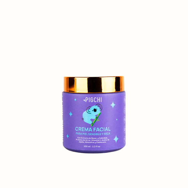 Crema Vegana Facial para Piel Sensible y Seca PigChi 100 ml