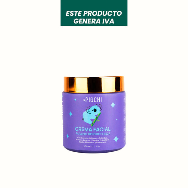 Crema Vegana Facial para Piel Sensible y Seca PigChi 100 ml
