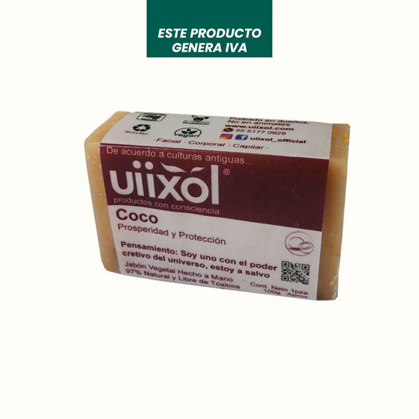 Jabón Natural de Coco Uiixol 100 gr